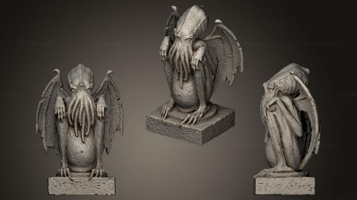 Figurines heroes, monsters and demons (Cthulu Sculpture, STKM_0435) 3D models for cnc